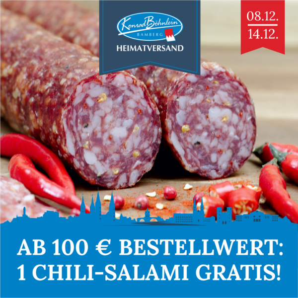 Weihnachtsdankeschön Chilisalami – Gratisaktion im Heimatversand 08.–14.12.