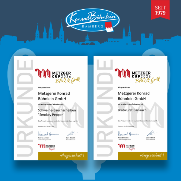 Konrad Böhnlein GmbH | Nächste Auszeichnung: Erfolg beim Metzger Cup 2026 BBQ & Grill